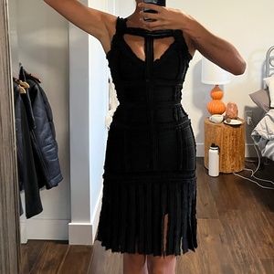 Vintage Herve Leger Fringe Mini Dress sz XS